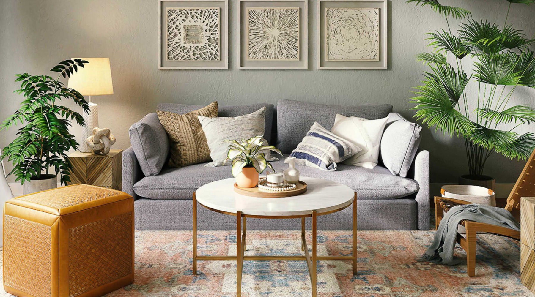 Open space living area with natural lighting